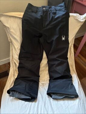 Spyder Men's Black Snow Pants with Subtle Logo